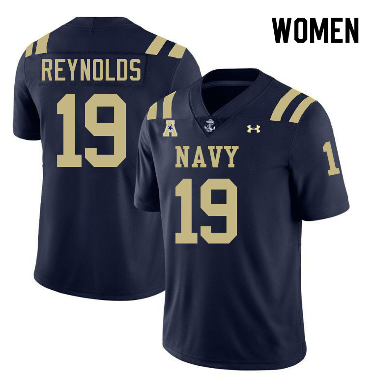 Women Navy Midshipmen #19 Keenan Reynolds College Football Jerseys Stitched-Navy